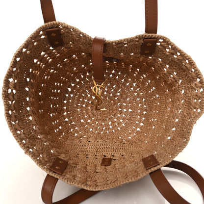 Saint Laurent Raffia Calfskin Small Panier Tote Naturel 5 of 9