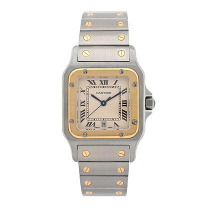 Cartier Stainless Steel 18K Yellow Gold 29mm Santos De Cartier Galbee Quartz Watch 1 of 4