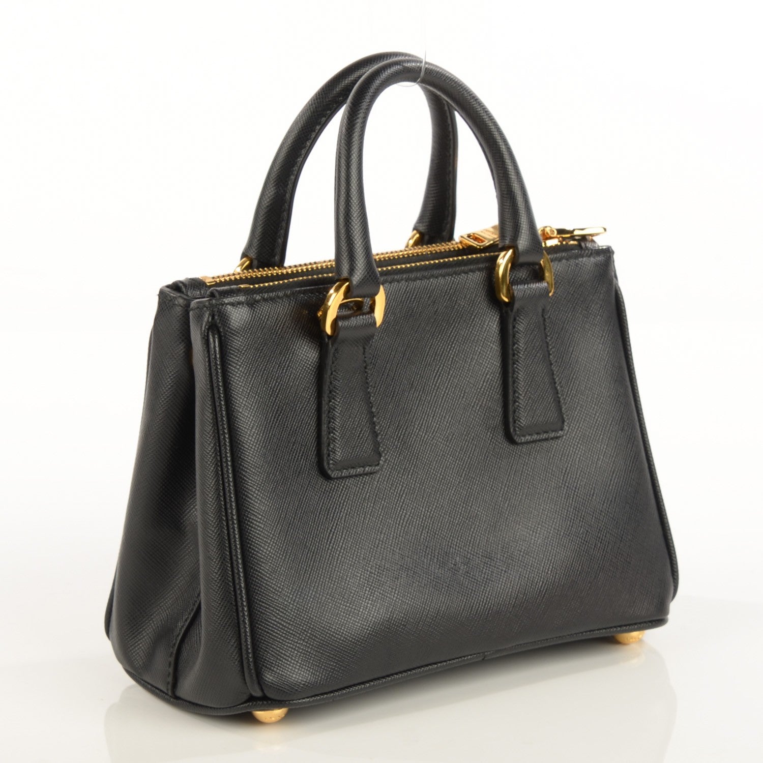 Prada Saffiano Lux Mini Galleria Double Zip Tote Black 5 of 11