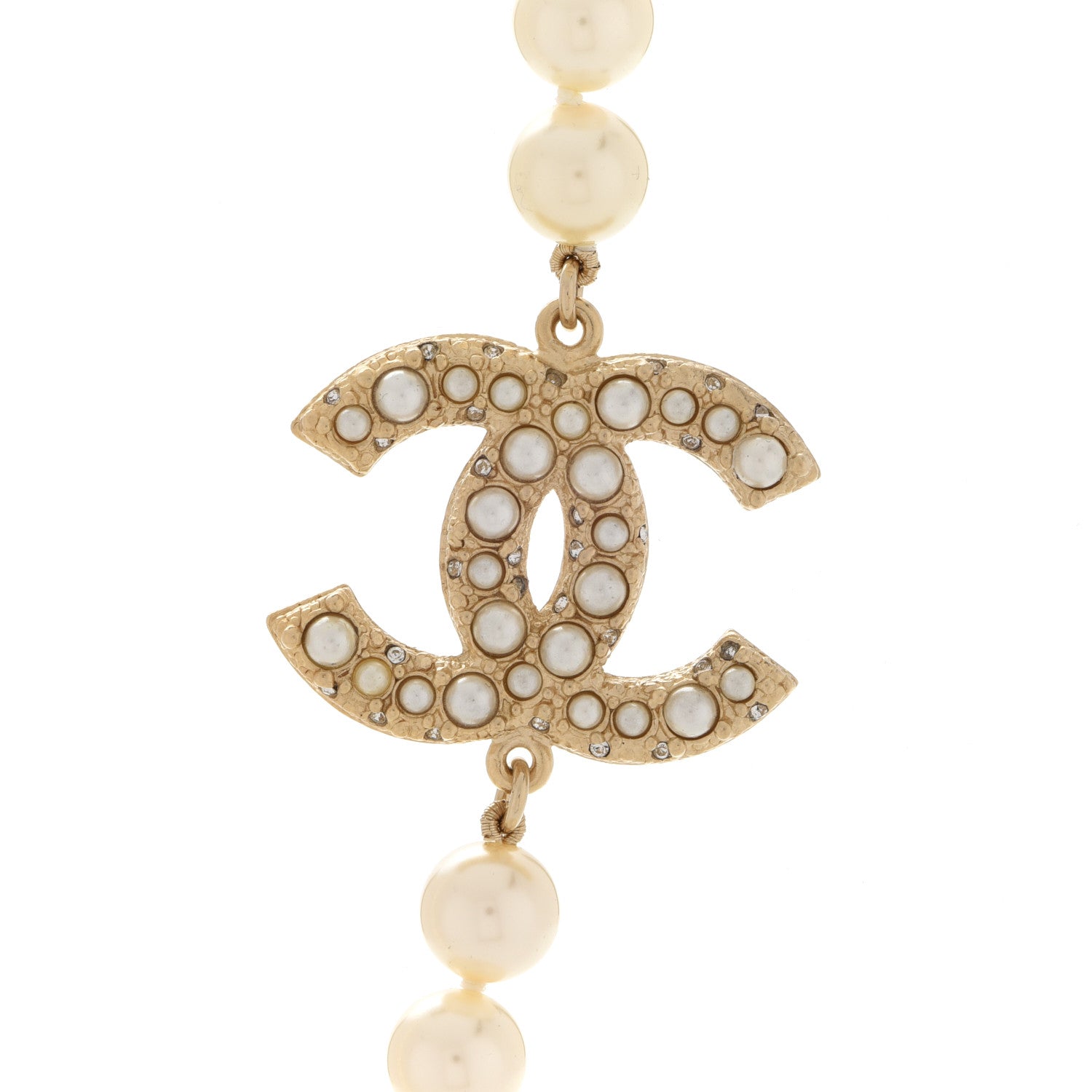 Chanel Pearl CC 100th Anniversary Necklace Light Gold 4 of 6