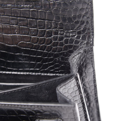 Saint Laurent Calfskin Crocodile Embossed Medium Monochrome Monogram Sunset Black 11 of 22