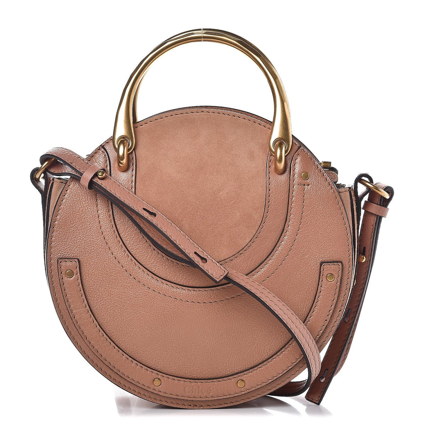 Goatskin Suede Small Pixie Bag Nougat