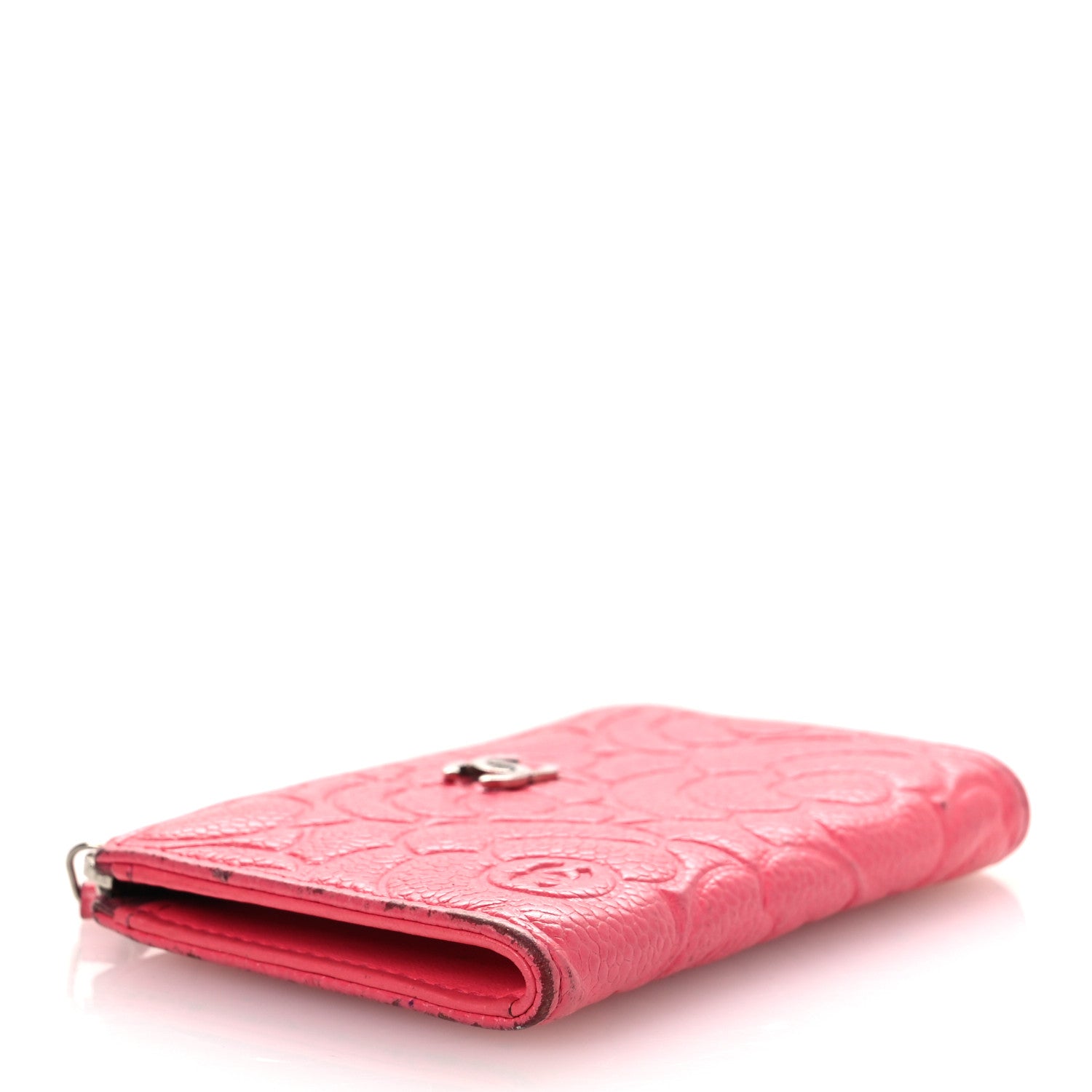 Chanel Caviar Camellia Embossed Key Holder Case Pink 5 of 15