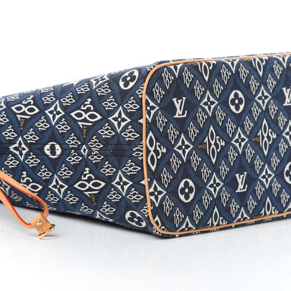 Louis Vuitton Jacquard Since 1854 Neverfull MM Blue 10 of 12