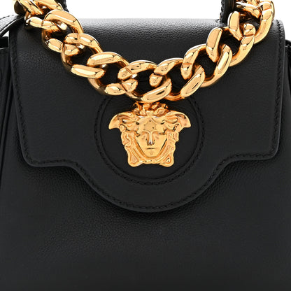 Versace Grained Calfskin Small La Medusa Top Handle Bag Black 7 of 11