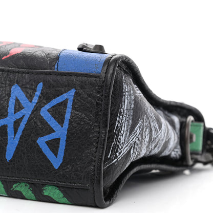 Balenciaga Agneau Graffiti All Over Classic Hardware S City Black Vert Rouge 10 of 10