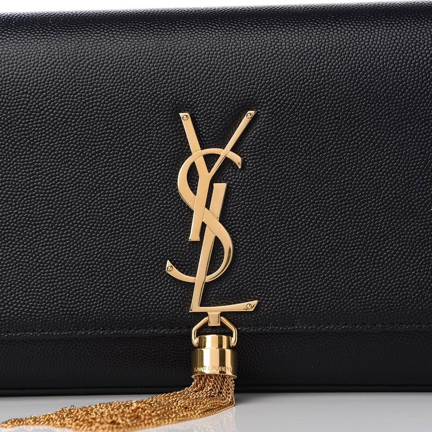 Grain De Poudre Classic Monogram Tassel Clutch Black