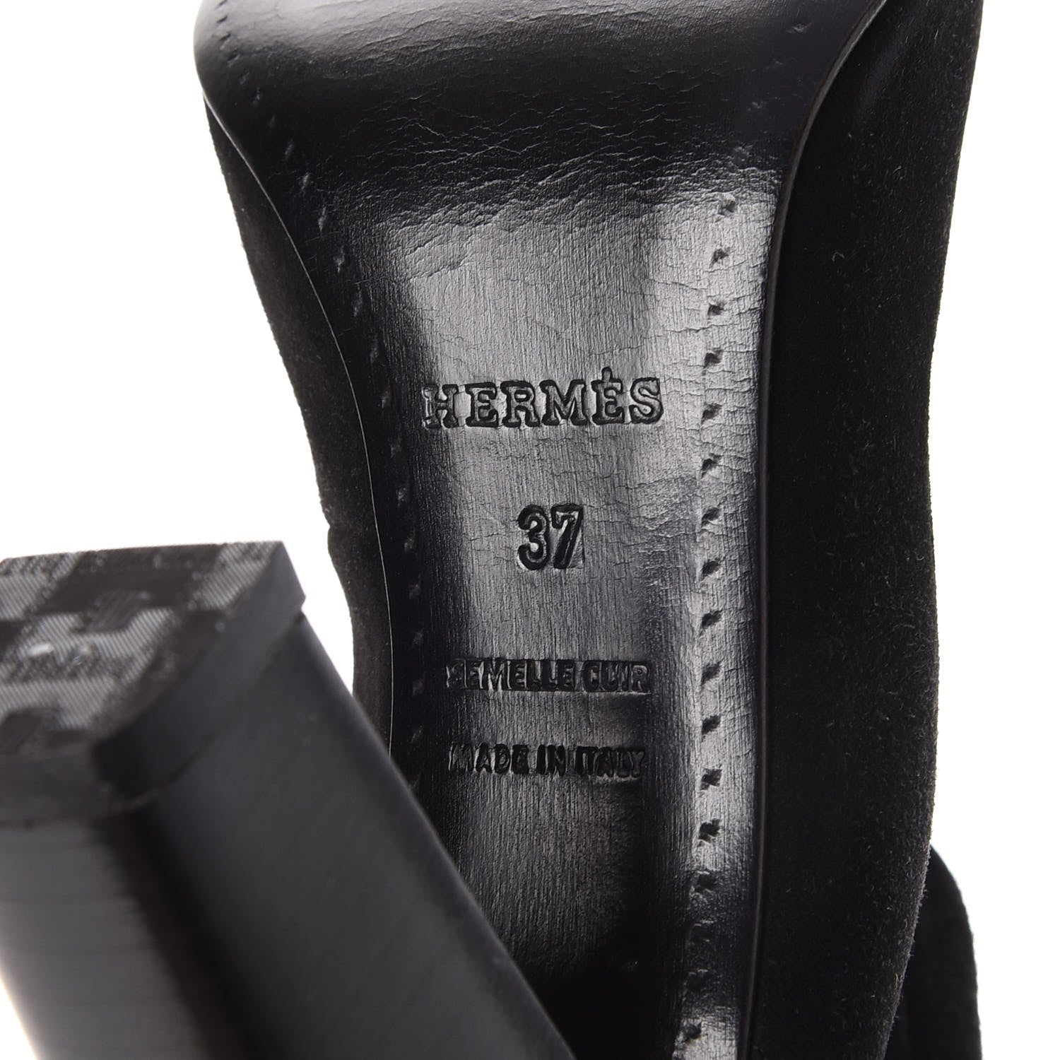 Hermes Suede Niagara Pumps 37 Black 8 of 10