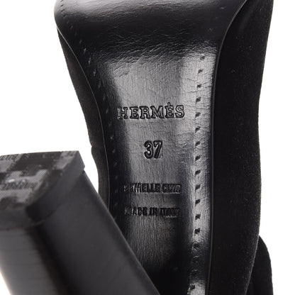 Hermes Suede Niagara Pumps 37 Black 8 of 10