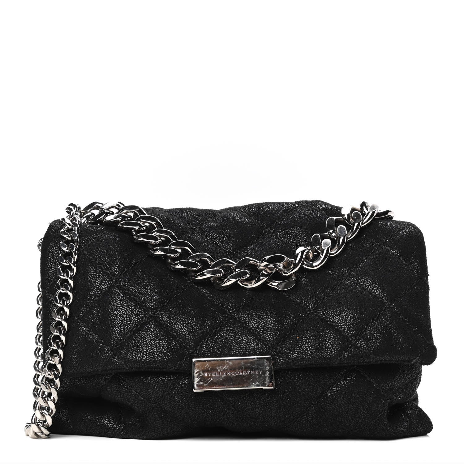Stella McCartney Shaggy Deer Quilted Small Beckett Chain Shoulder Bag Black 1 of 4