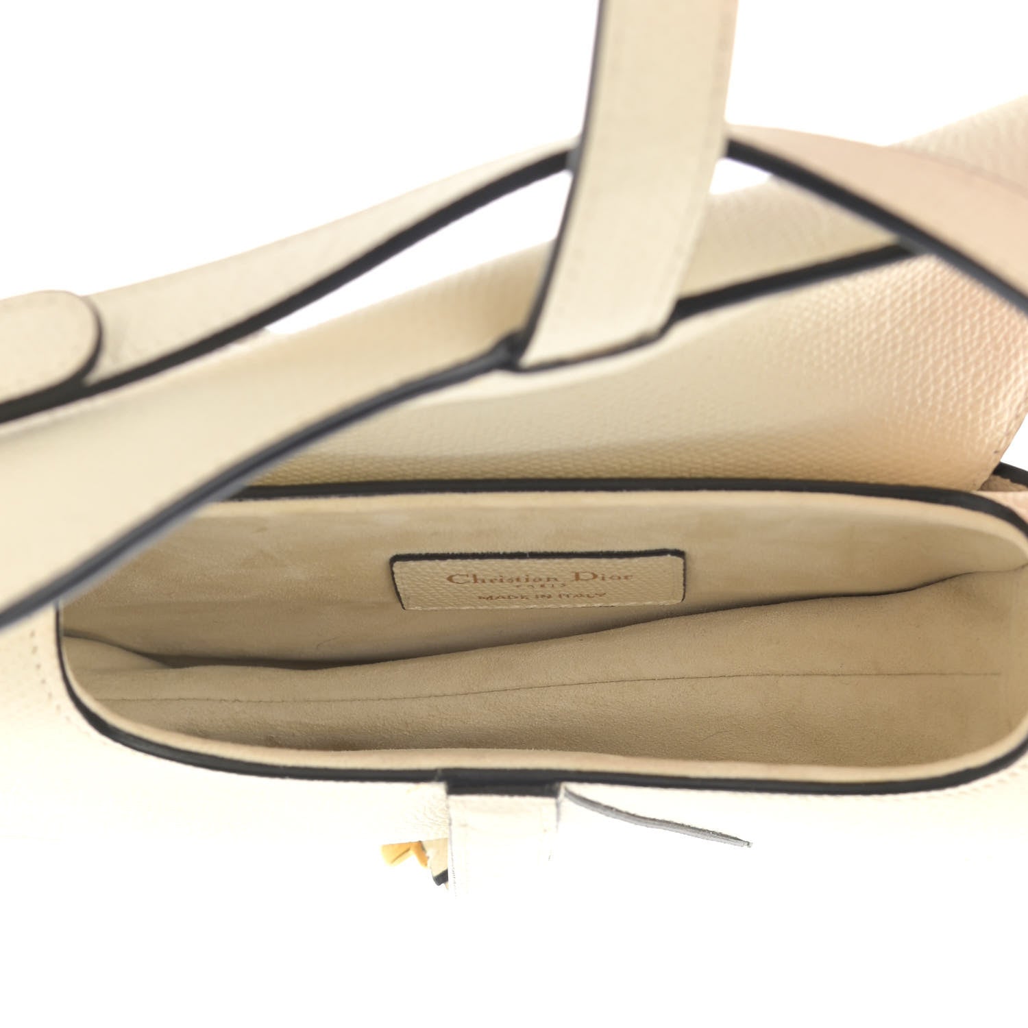 Christian Dior Grained Calfskin Mini Saddle Bag White 5 of 12