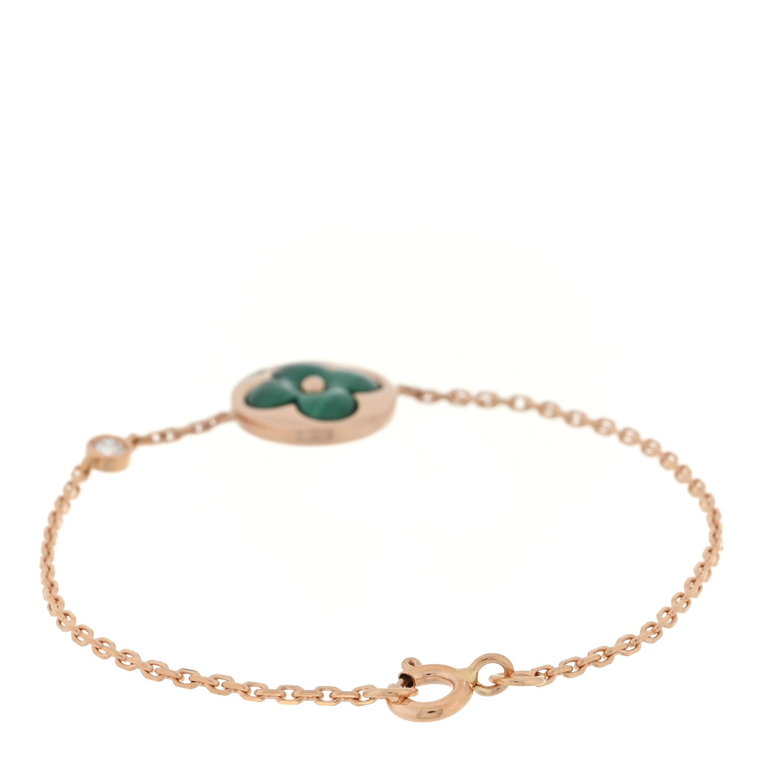 Louis Vuitton 18K Pink Gold Diamond Malachite Blossom BB Sun Bracelet 2 of 3