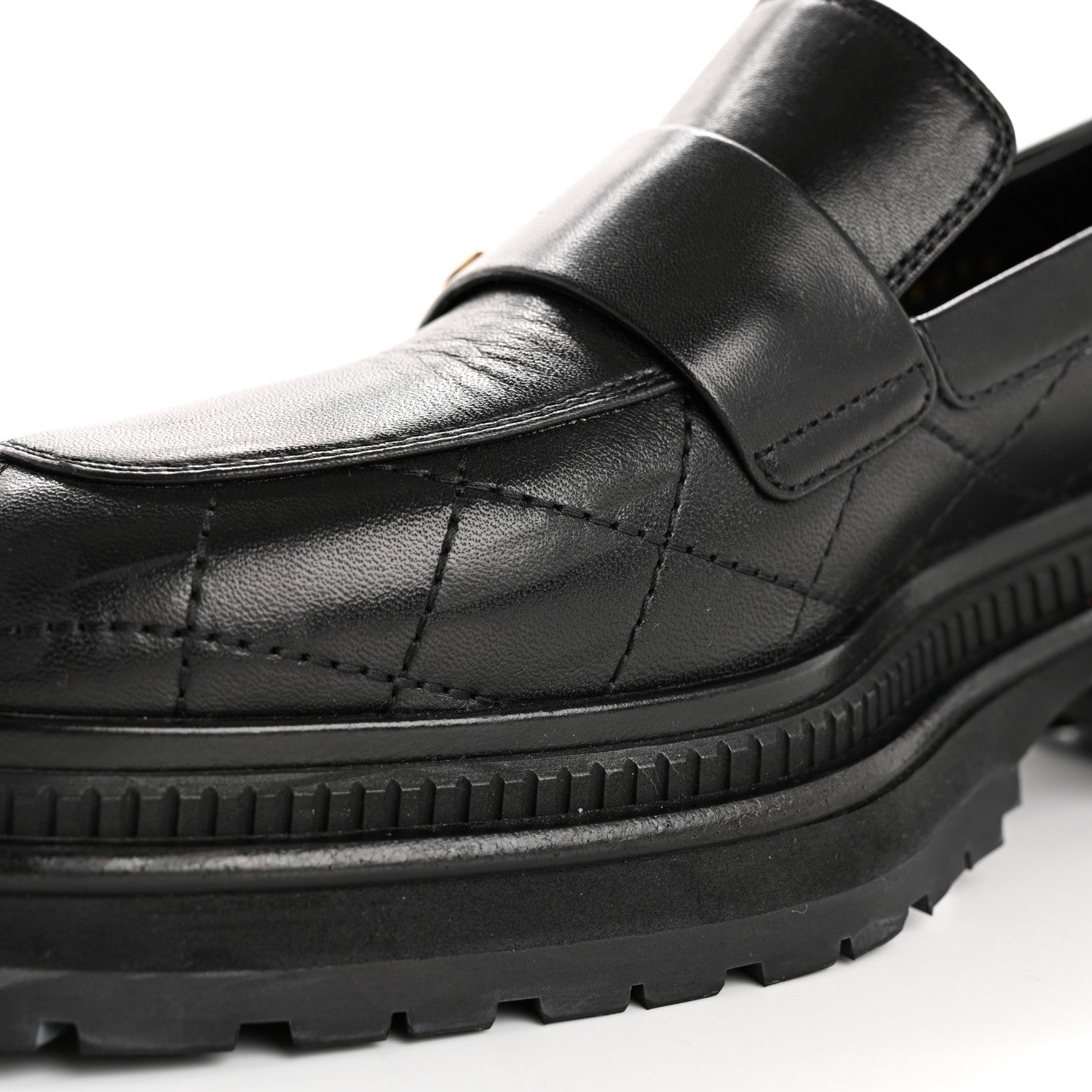 Chanel Calfskin Quilted CC Mocassin Loafers 38 Black 11 of 13