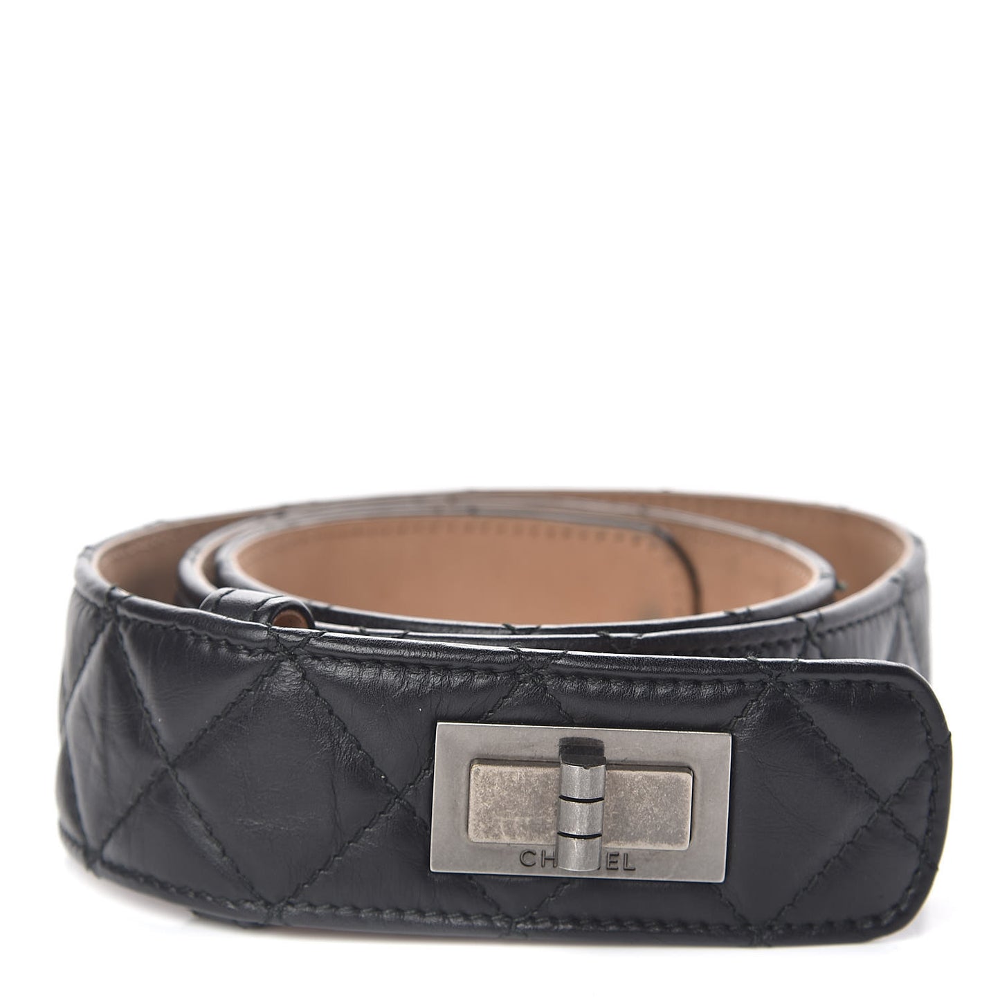 Aged Calfskin Quilted Reissue Belt 75 30 Black
