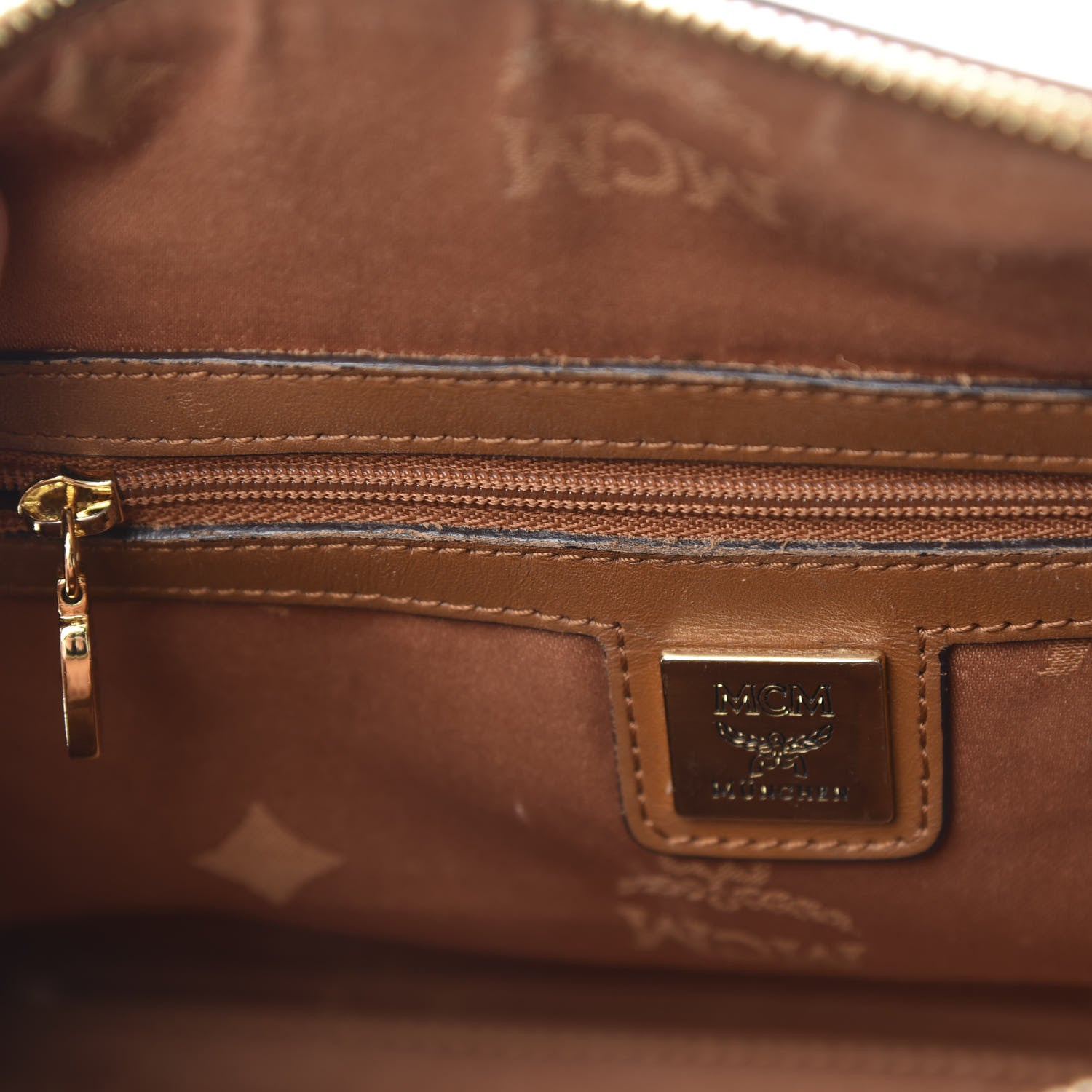 MCM Visetos Boston Bag Cognac 14 of 19