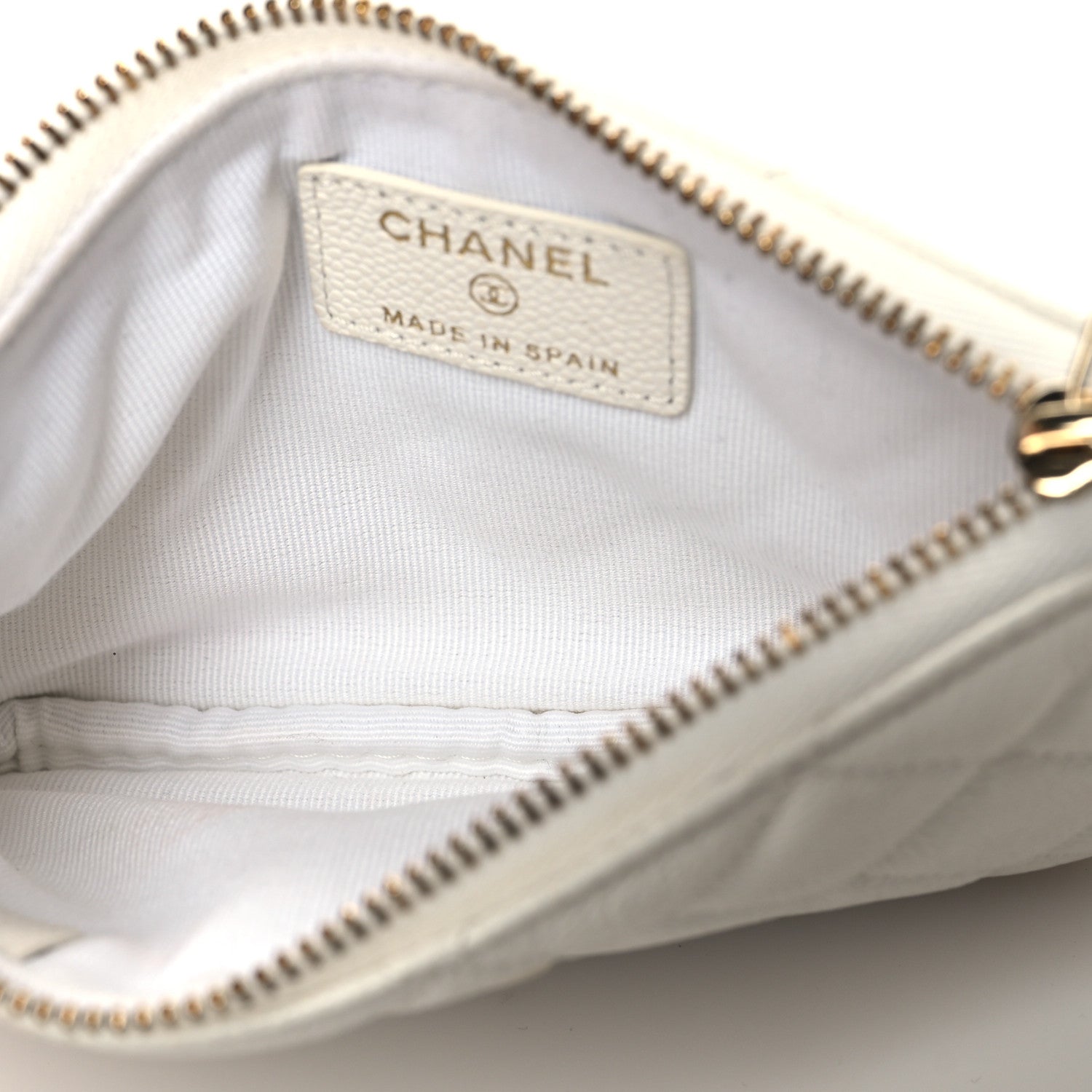 Chanel Caviar Quilted Small Pouch White 3 of 9