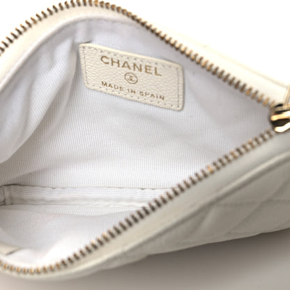 Chanel Caviar Quilted Small Pouch White 3 of 9