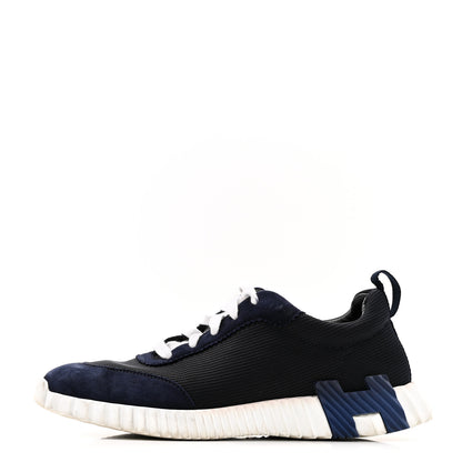 Hermes Air Mesh Suede Goatskin Bouncing Sneakers 39 Bleu Ocean 1 of 13