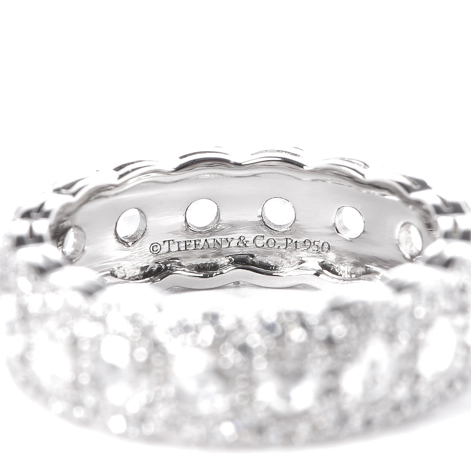 Tiffany Platinum Diamond Cobblestone Ring 52 6 4 of 4