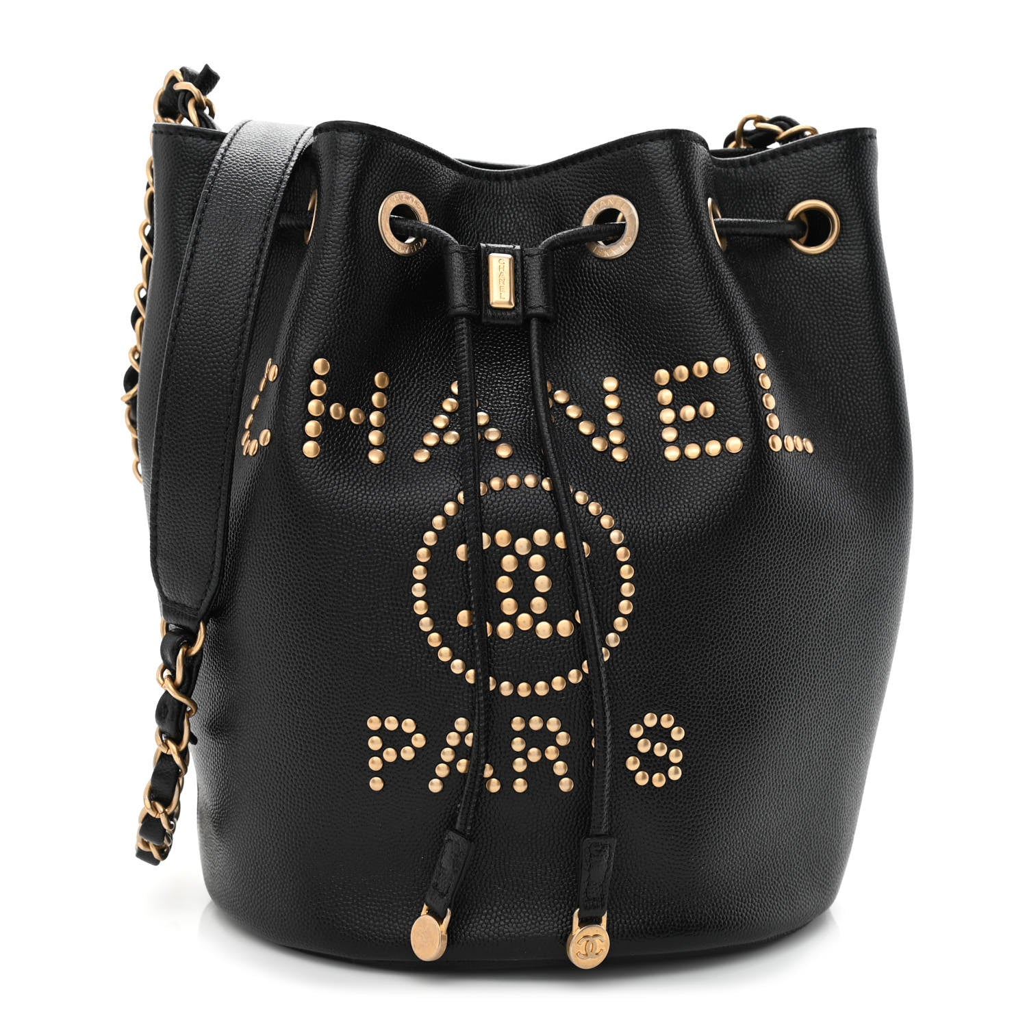Chanel Caviar Deauville Drawstring Bucket Bag Black 1 of 10