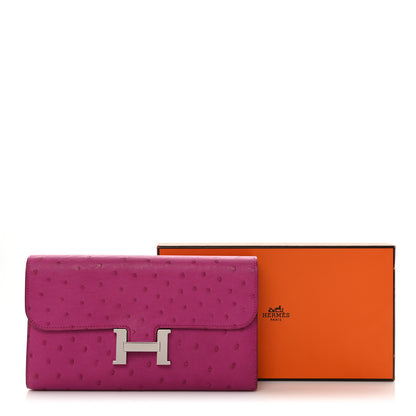 Hermes Ostrich Constance Long Wallet Rose Poupre 9 of 9