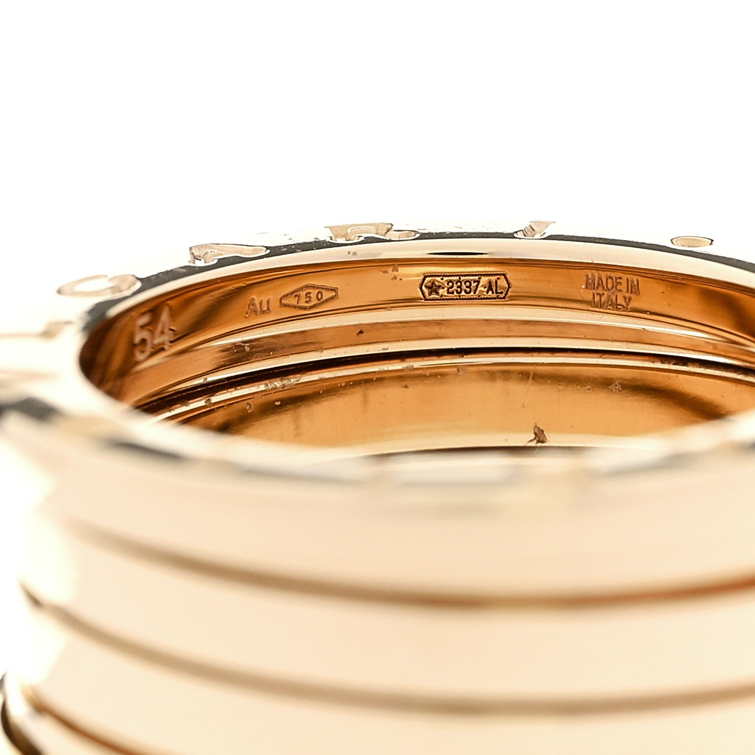 Bulgari 18K Yellow Gold B.Zero1 Four-Band Ring 54 6.75 5 of 6