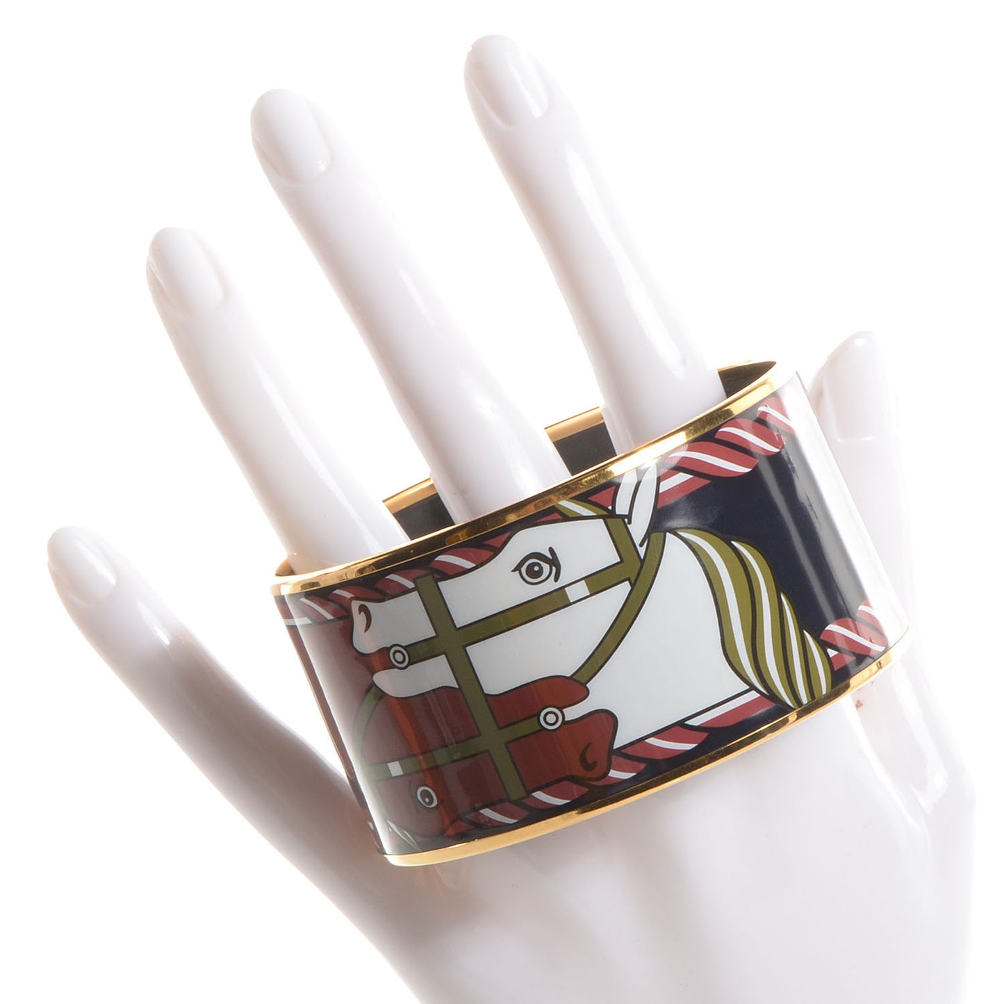 Enamel Printed Quadrige Extra Wide Bracelet 70
