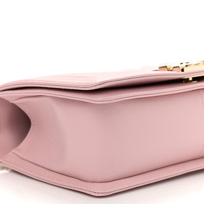 Chanel Caviar Chevron Quilted Medium Boy Flap Light Pink 8 of 10