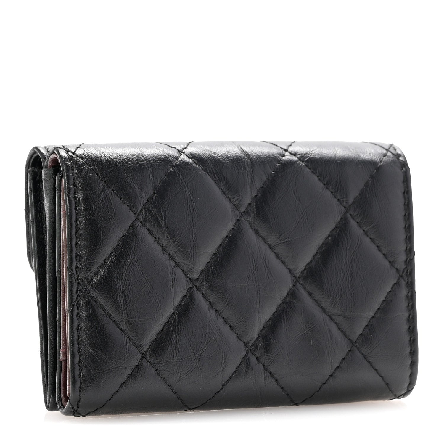 Chanel Aged Calfskin Quilted Reissue Compact Wallet Black 3 of 9