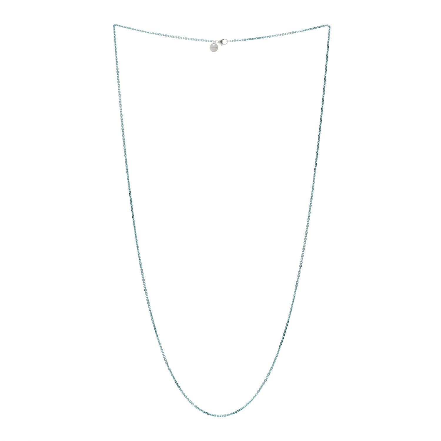Tiffany Sterling Silver Enamel 1.75mm Chain Necklace 30" Blue 2 of 4