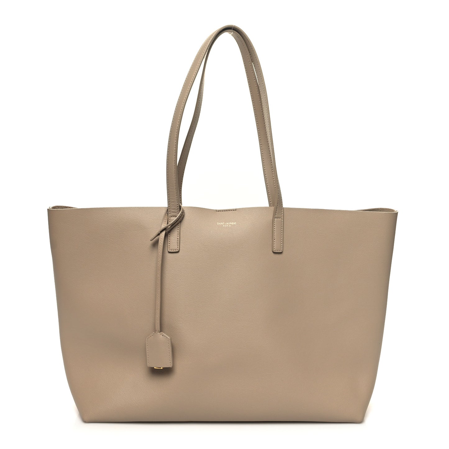 Calfskin Large Shopping Tote Dark Beige
