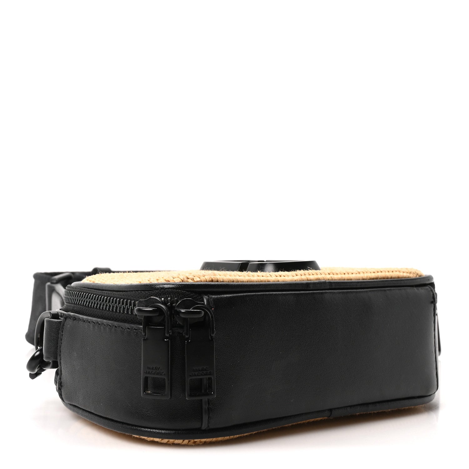 Marc Jacobs Calfskin Woven Straw Small Snapshot Camera Bag Beige 4 of 9
