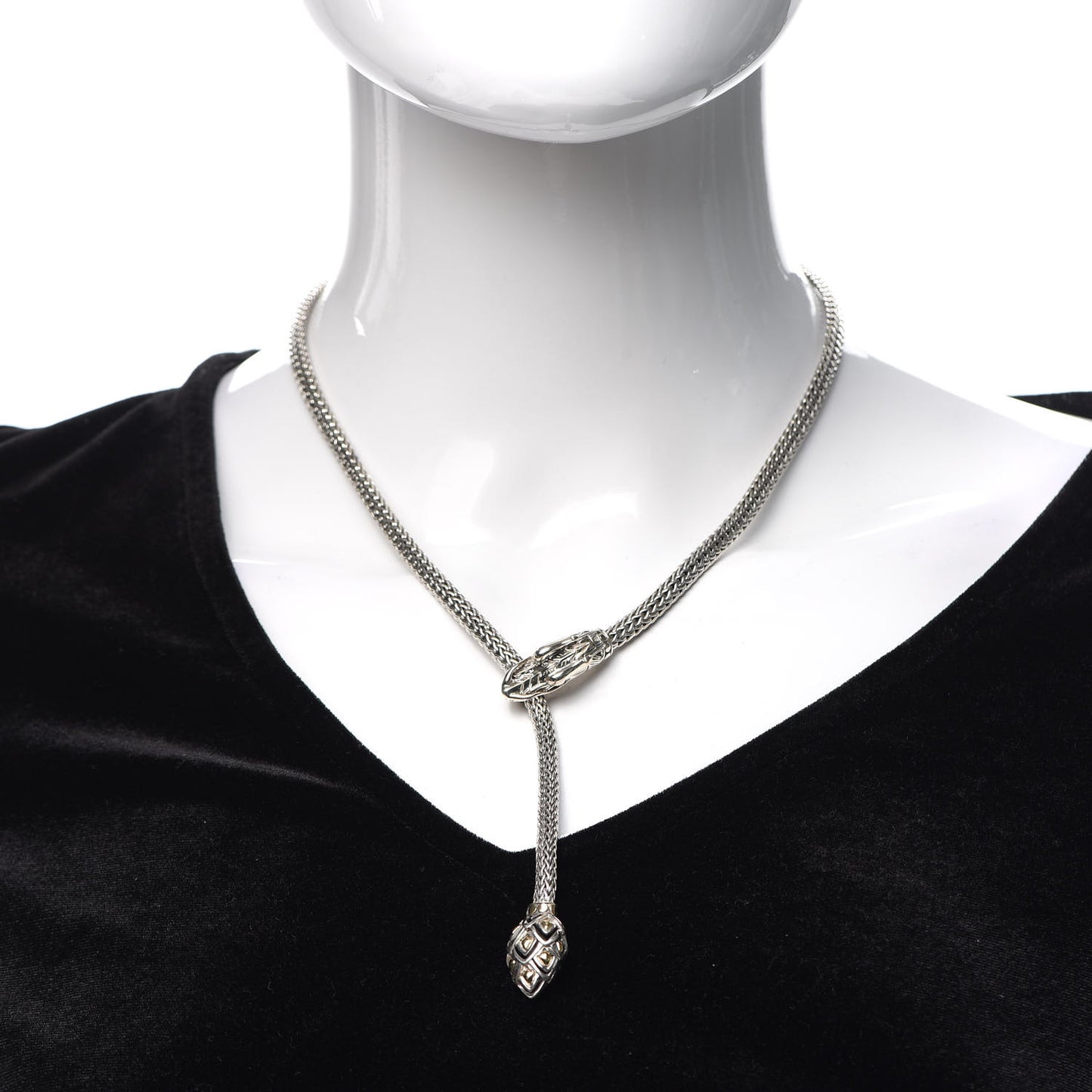 Sterling Silver 18K Yellow Gold Legends Naga Dragon Lariat Necklace