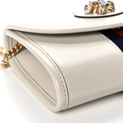 Gucci Textured Calfskin Web Mini Rajah Slim Flap Shoulder Bag Mystic White 9 of 10