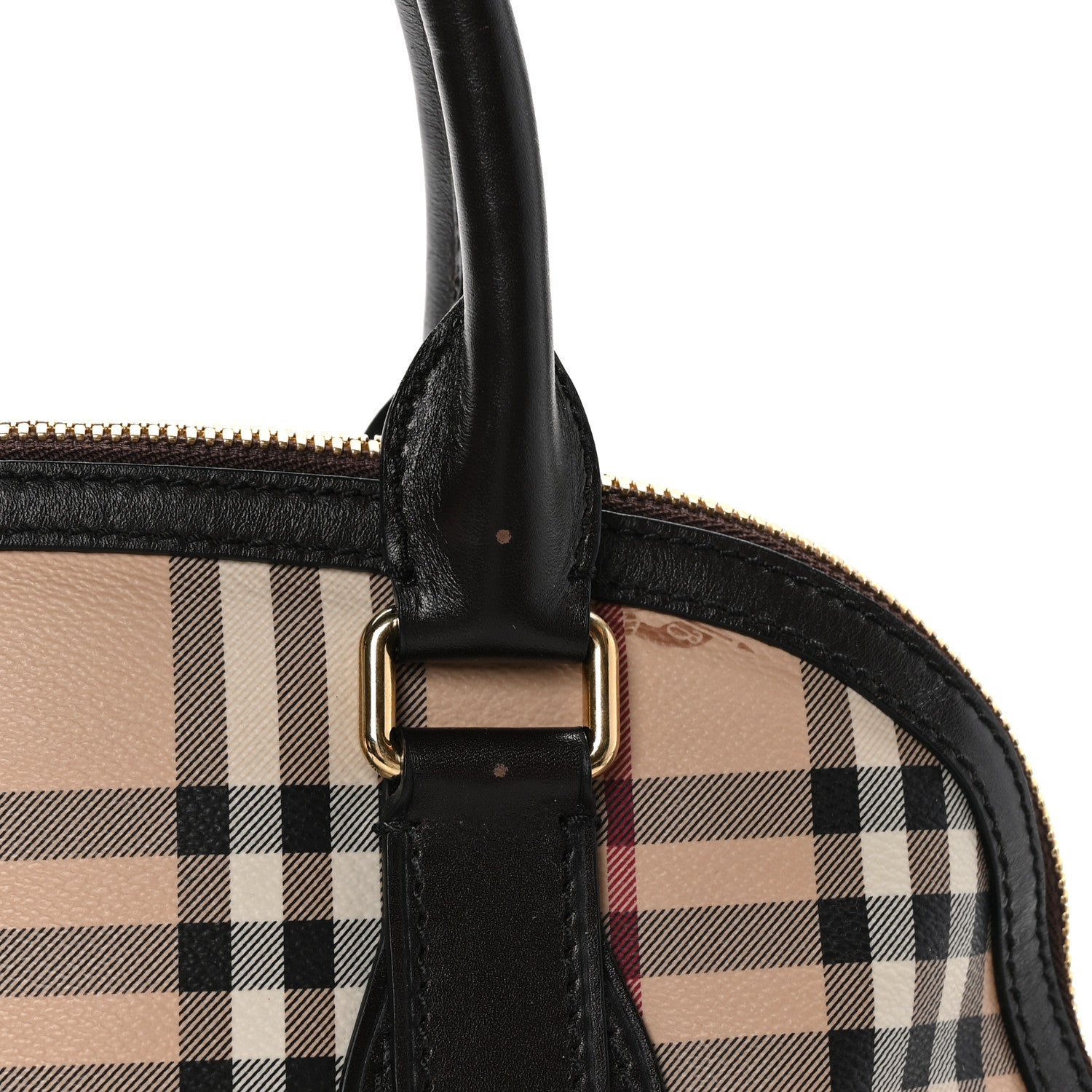Burberry Haymarket Check Small Orchard Bowling Bag Chocolate 9 of 11