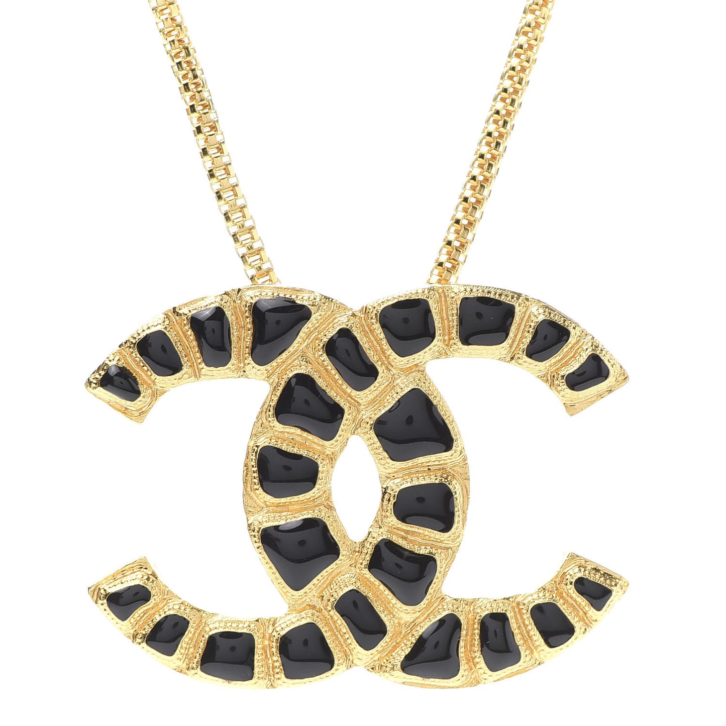 Resin Along The Nile CC Pendant Necklace Gold Black