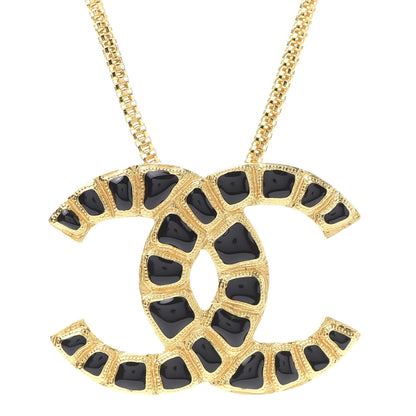 Chanel Resin Along The Nile CC Pendant Necklace Gold Black 4 of 6