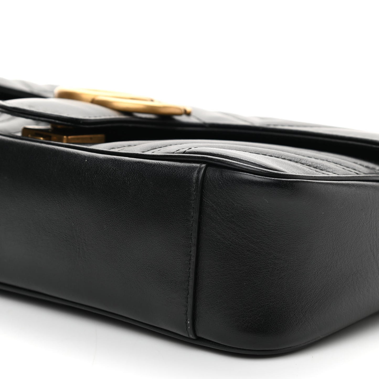 Calfskin Matelasse Small GG Marmont Shoulder Bag Black