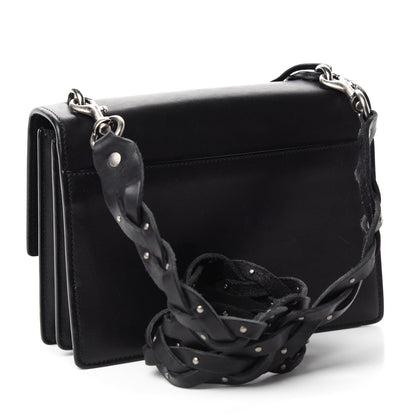 Saint Laurent Calfskin Medium Monogram Sunset Shoulder Bag With Braided Strap Black 3 of 14
