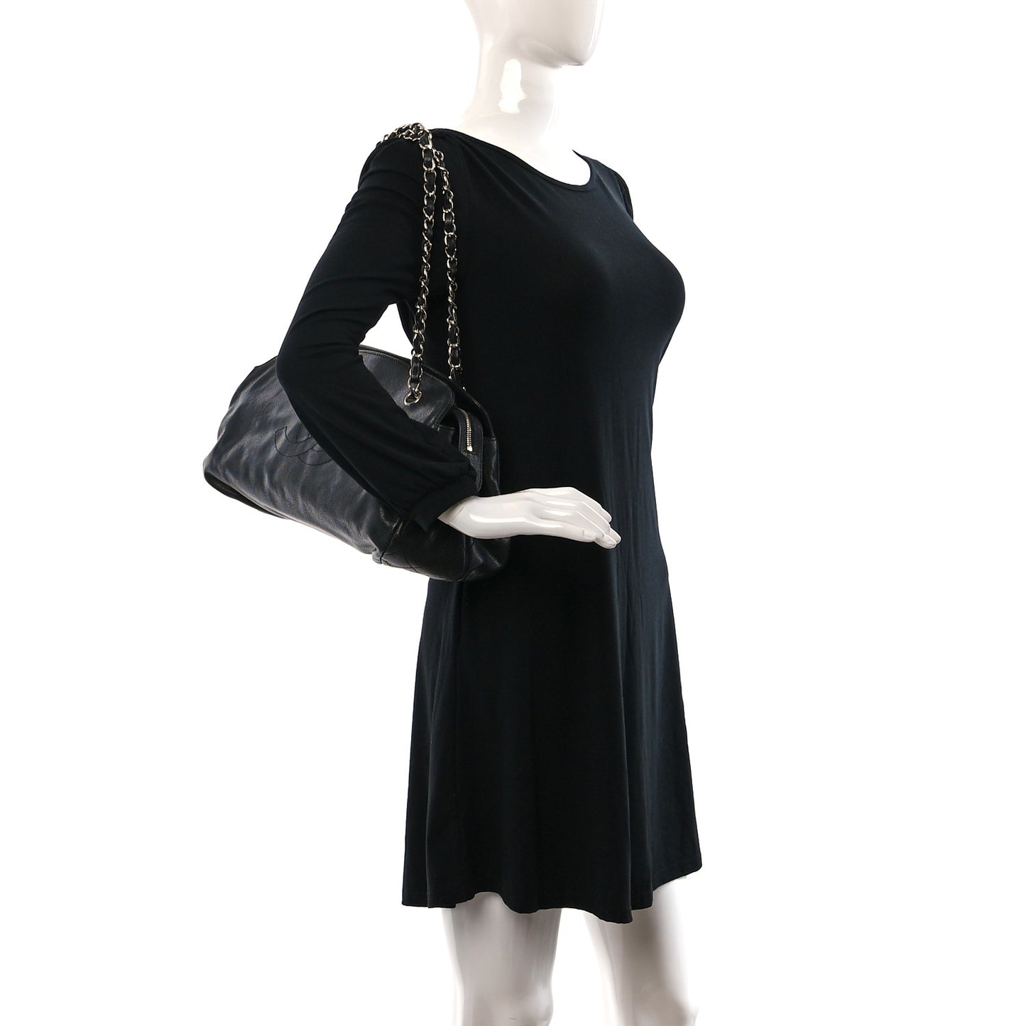 Caviar CC Timeless Shoulder Bag Black