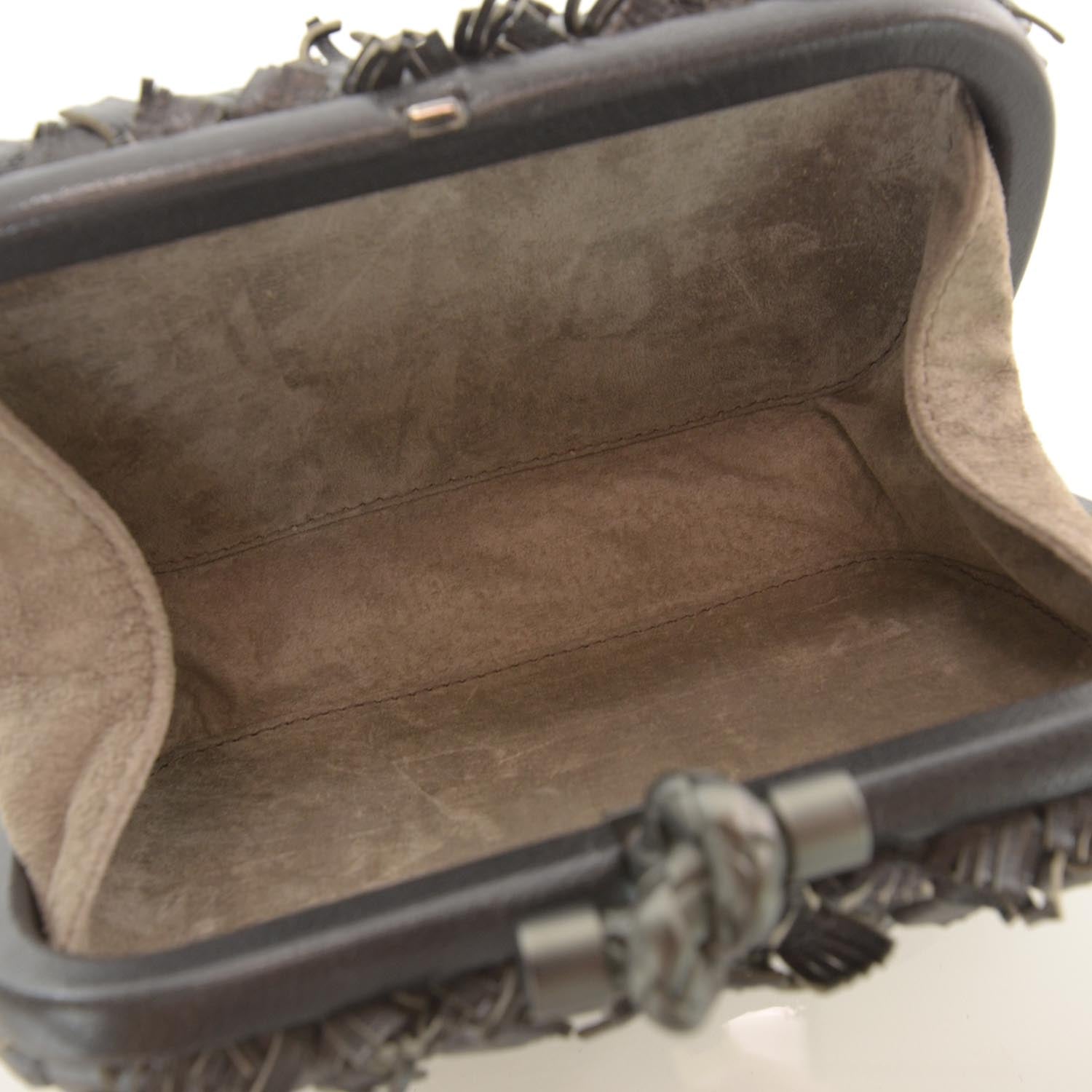Bottega Veneta Sfrangiato Knot Clutch Nero Black 6 of 6