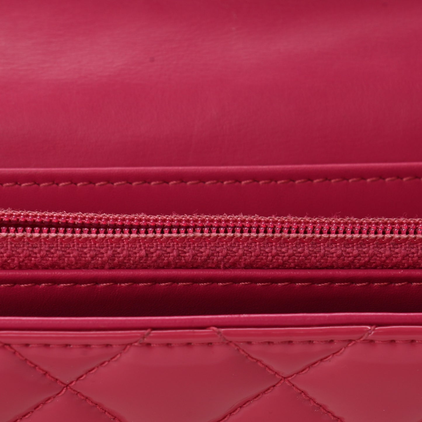 Patent Quilted Large Flap Wallet Pink