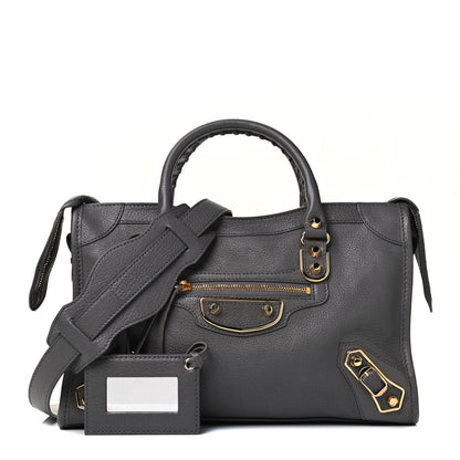 Balenciaga Chevre Gold Metallic Edge Hardware S City Gris Acier 1 of 4