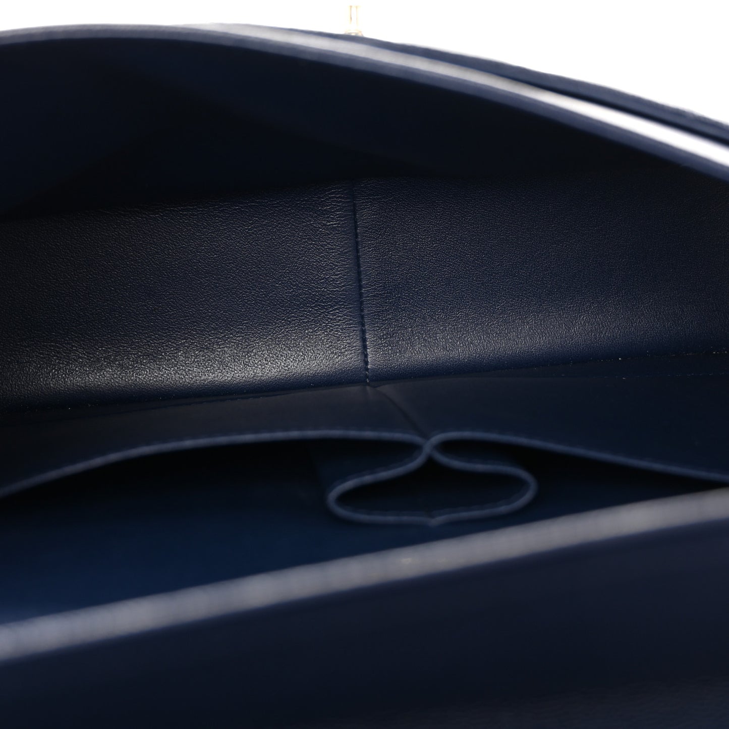 Caviar Quilted Jumbo Double Flap Navy Blue