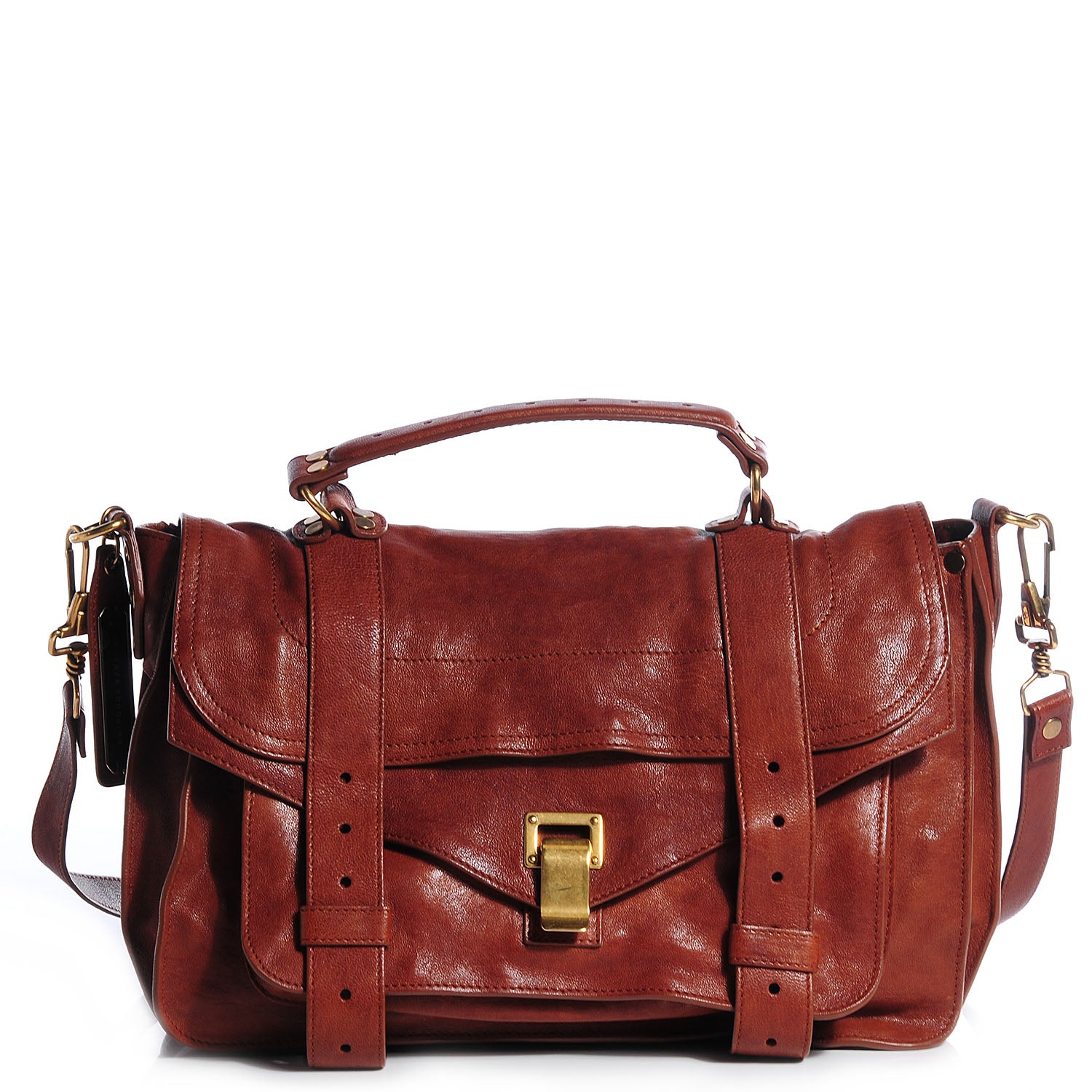 Proenza Schouler Lambskin PS1 Medium Satchel Saddle 1 of 11