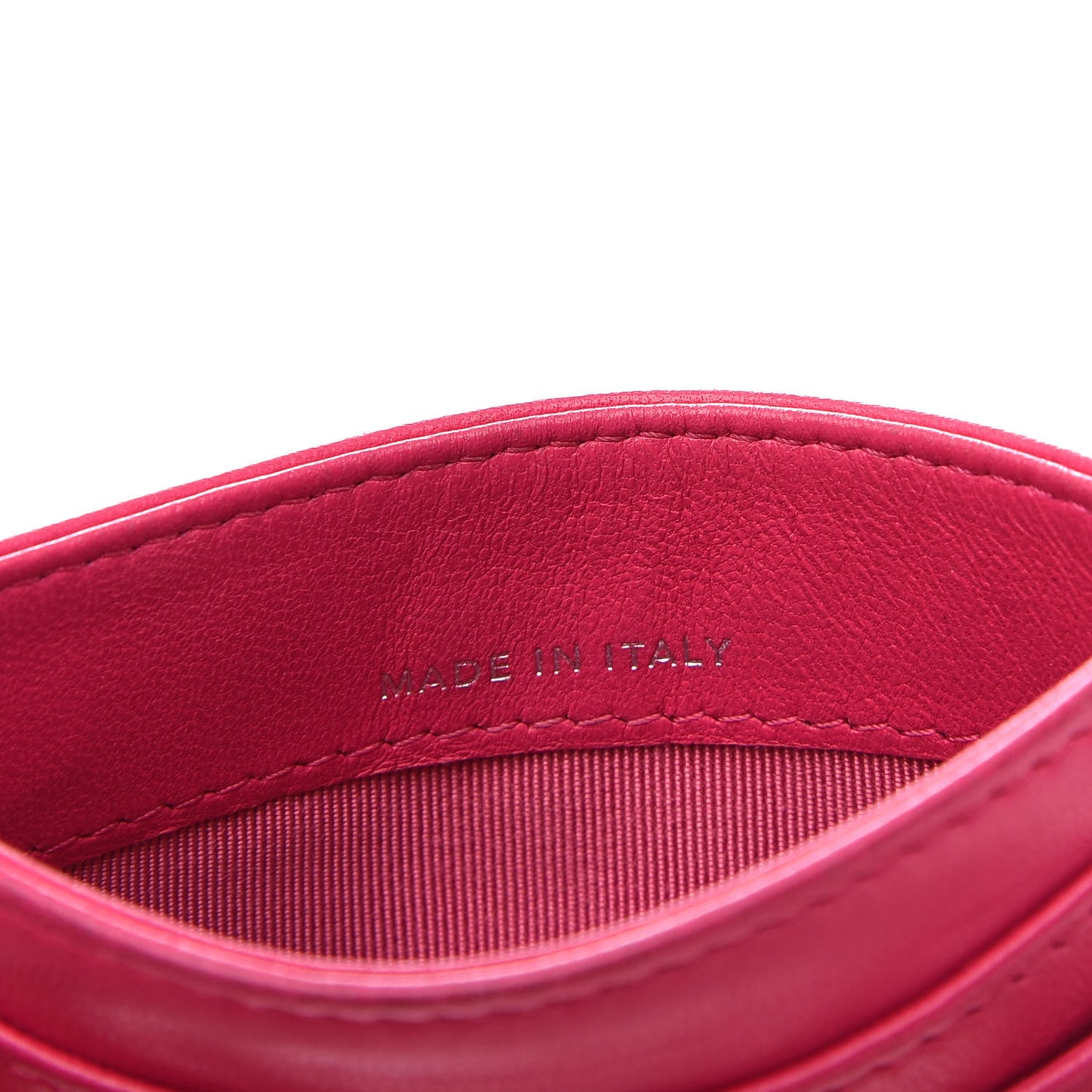 Lambskin Quilted Card Holder Pink