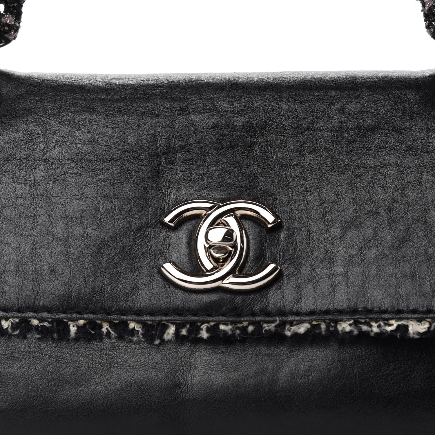 Chanel Tweed Calfskin Tweedy Single Flap Black 14 of 14