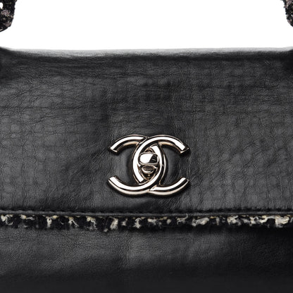 Chanel Tweed Calfskin Tweedy Single Flap Black 14 of 14