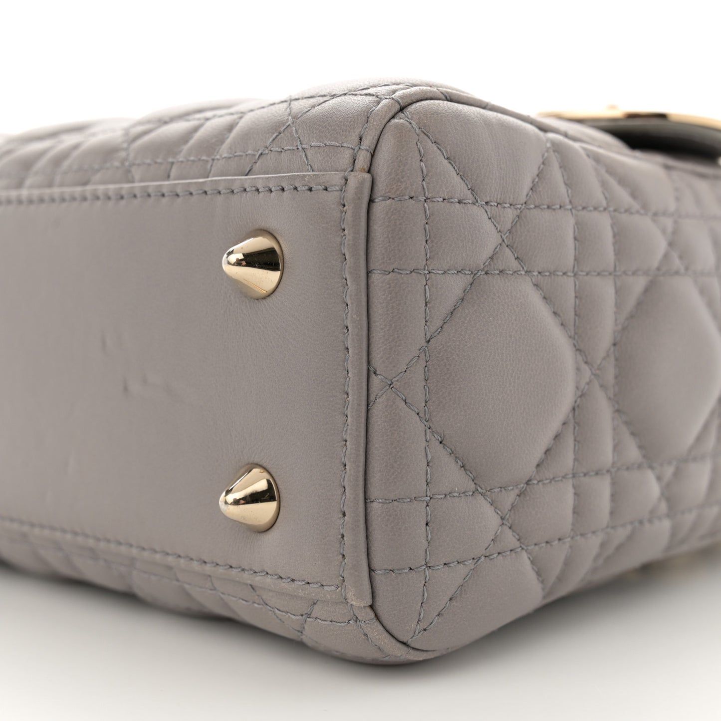 Lambskin Cannage Small Lucky Badges My Lady Dior Grey