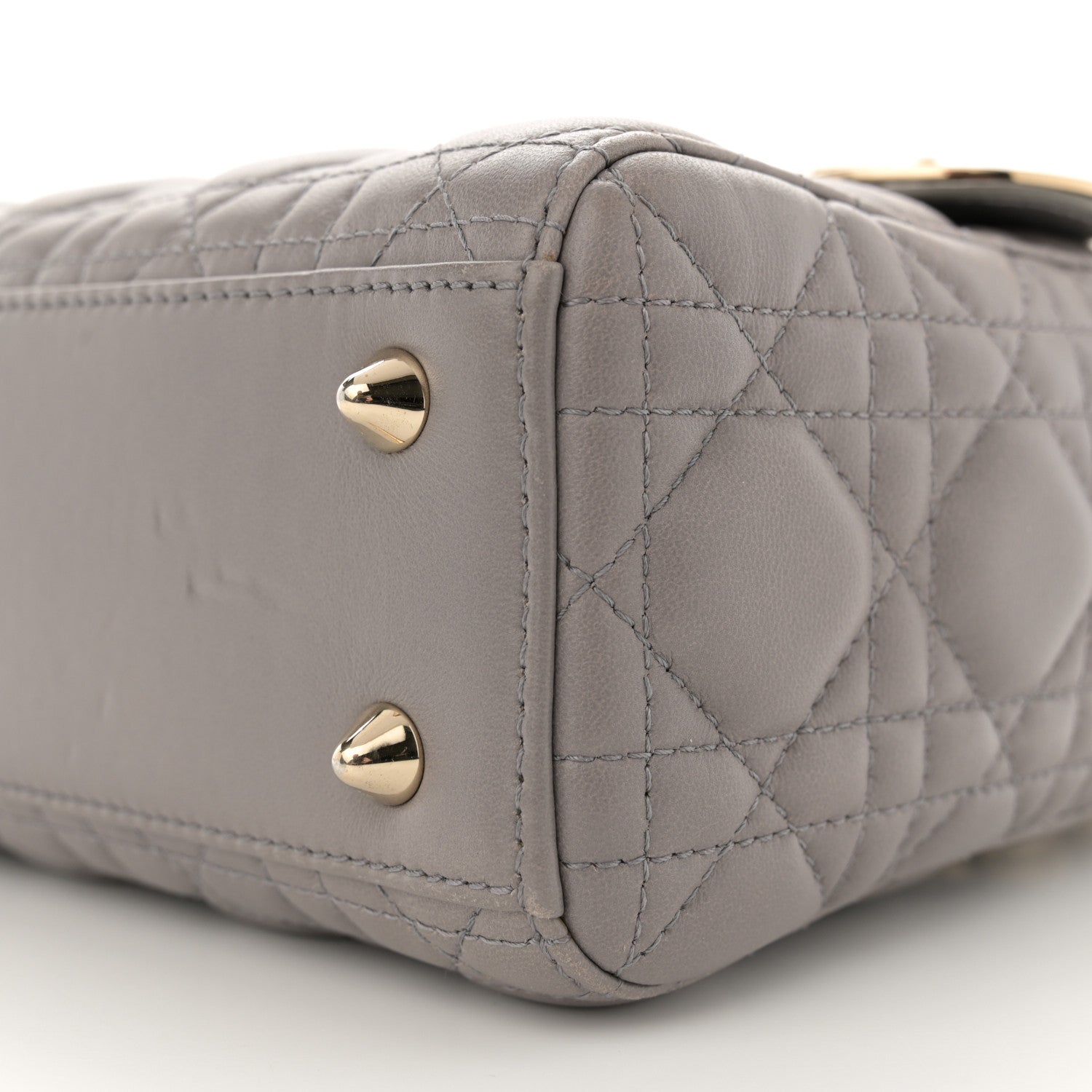 Christian Dior Lambskin Cannage Small Lucky Badges My Lady Dior Grey 12 of 13